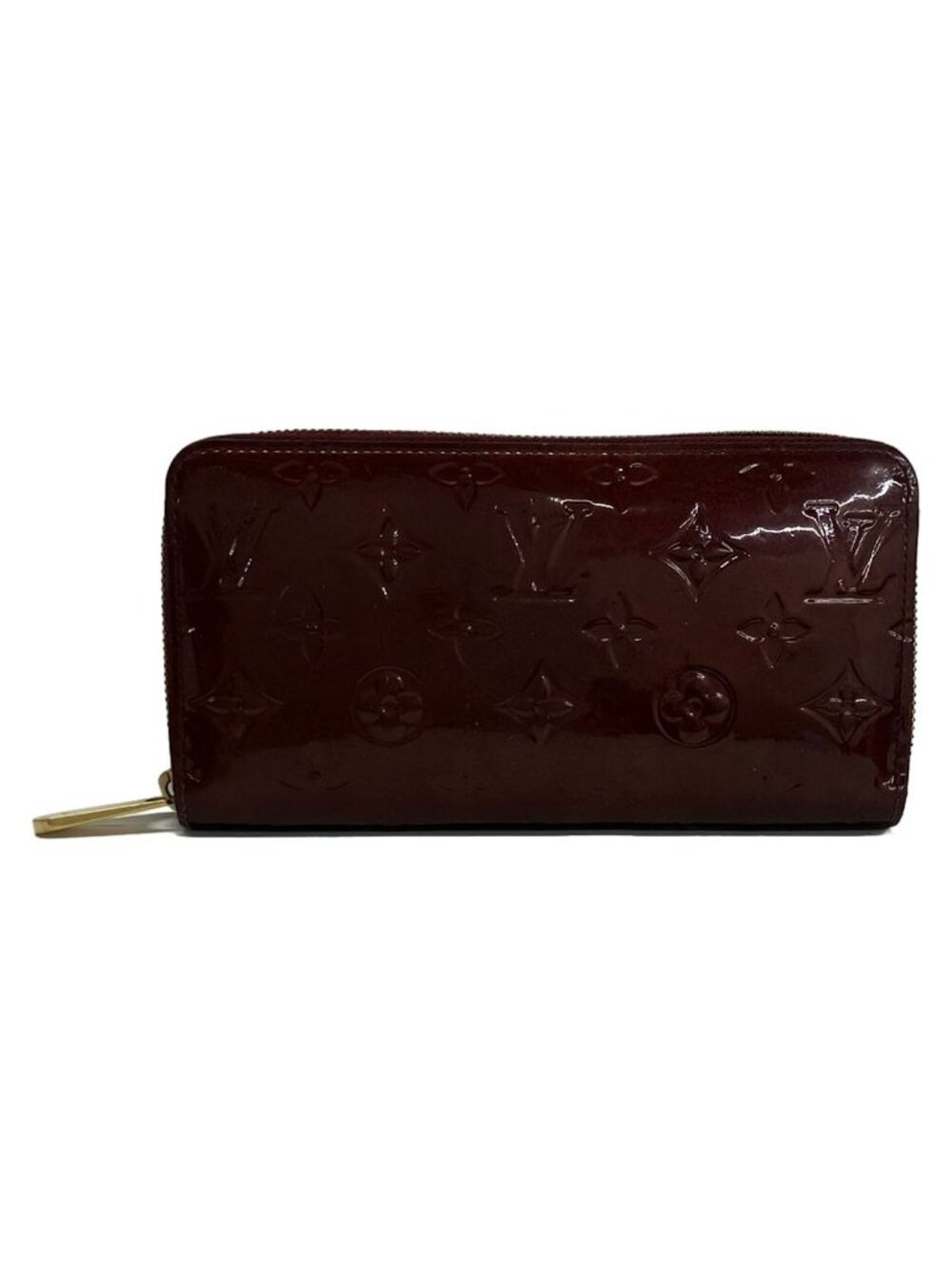 Louis Vuitton Wallet Monogram Vernis Zippy Rouge Fauvist Leather